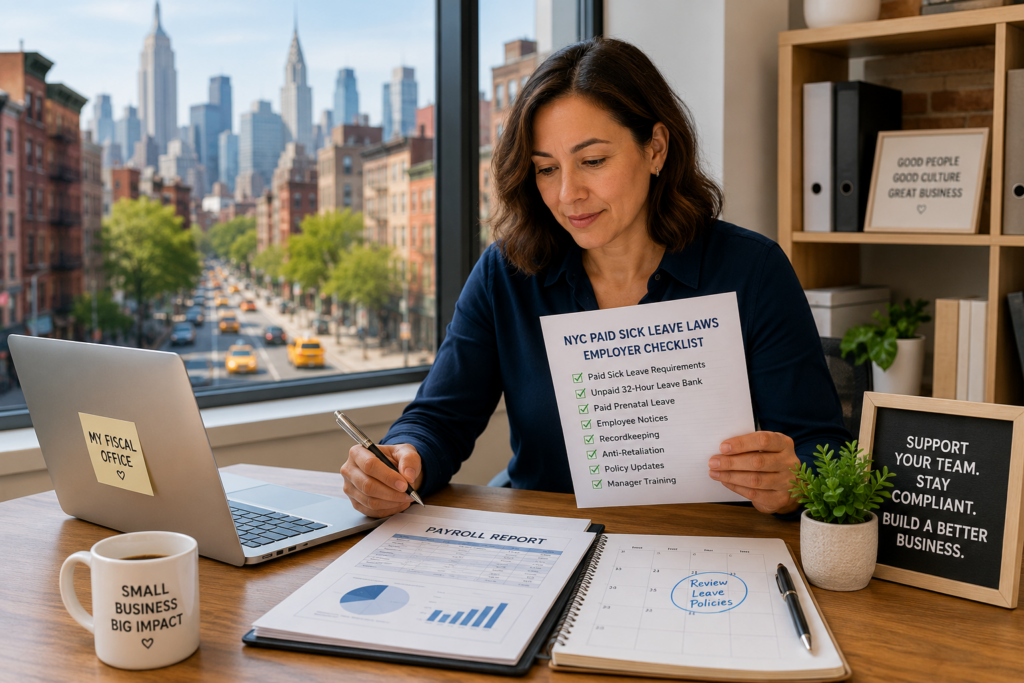 NYC paid sick leave laws checklist for small business employers reviewing payroll and employee leave policies