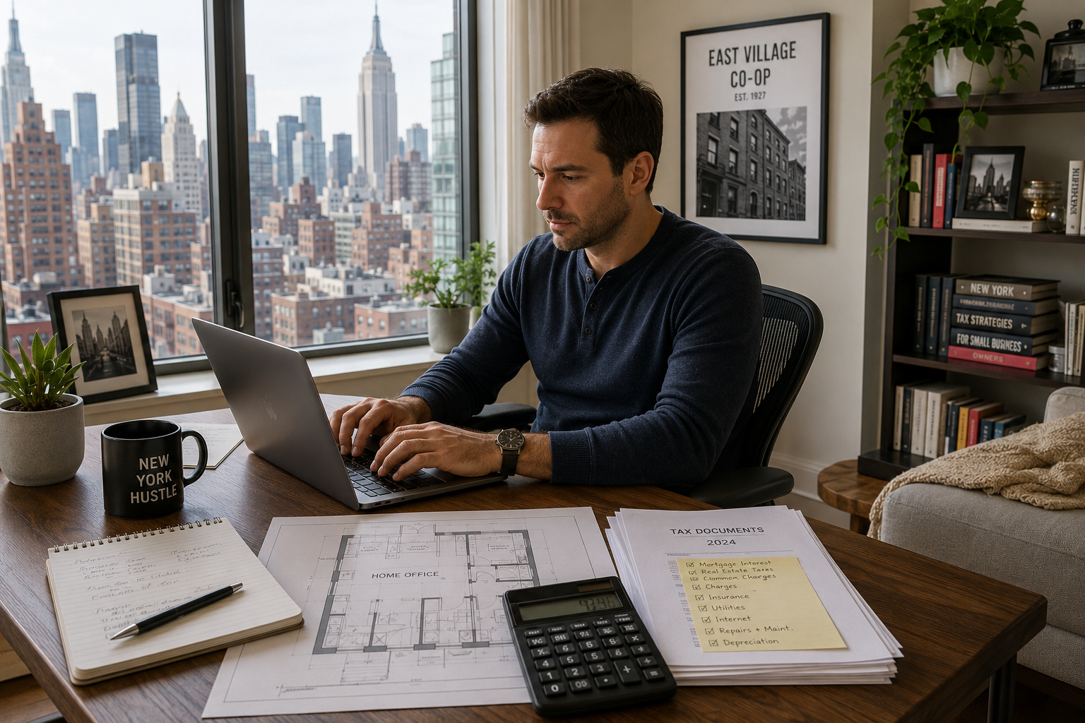 NYC home office deduction for a business owner working from a condo or co-op apartment