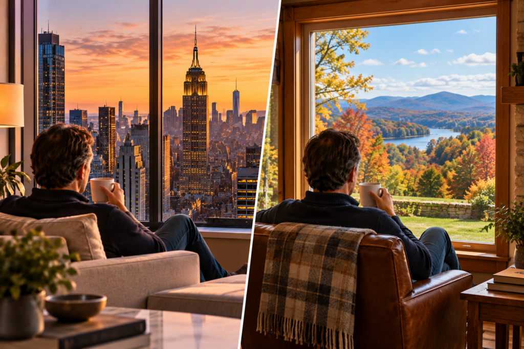 New York City domicile comparison between an NYC apartment and an upstate New York home